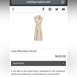 Cuyana Linen Sleeveless Trench- Summer Edition 2020